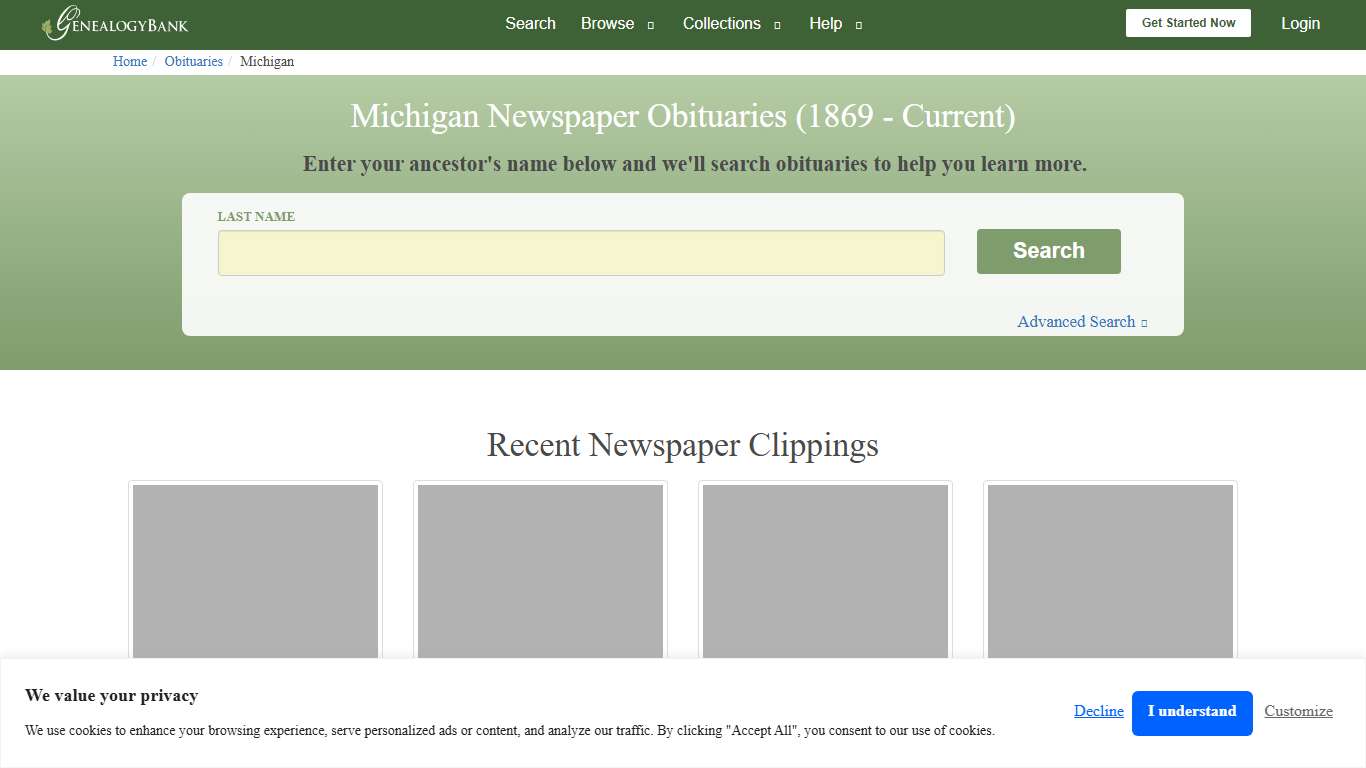 Michigan Obituary Archive Search GenealogyBank