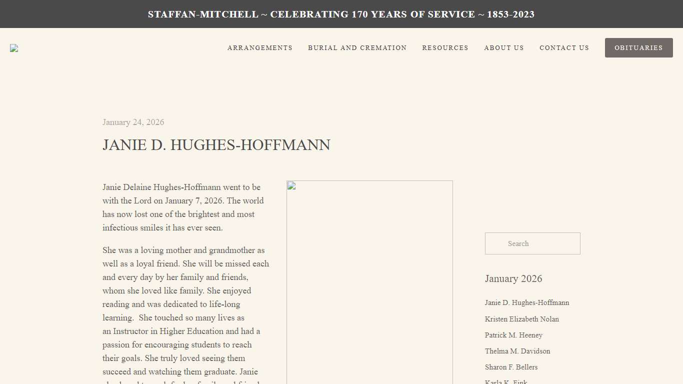 Obituaries — Mitchell Funeral Homes