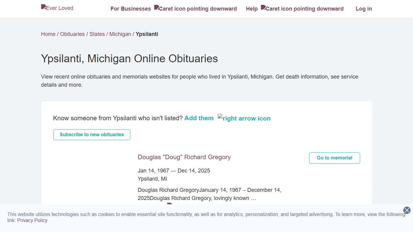 Ypsilanti, Michigan Online Obituaries Ever Loved